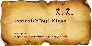 Kosztolányi Kinga névjegykártya
