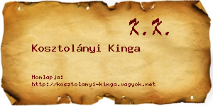Kosztolányi Kinga névjegykártya